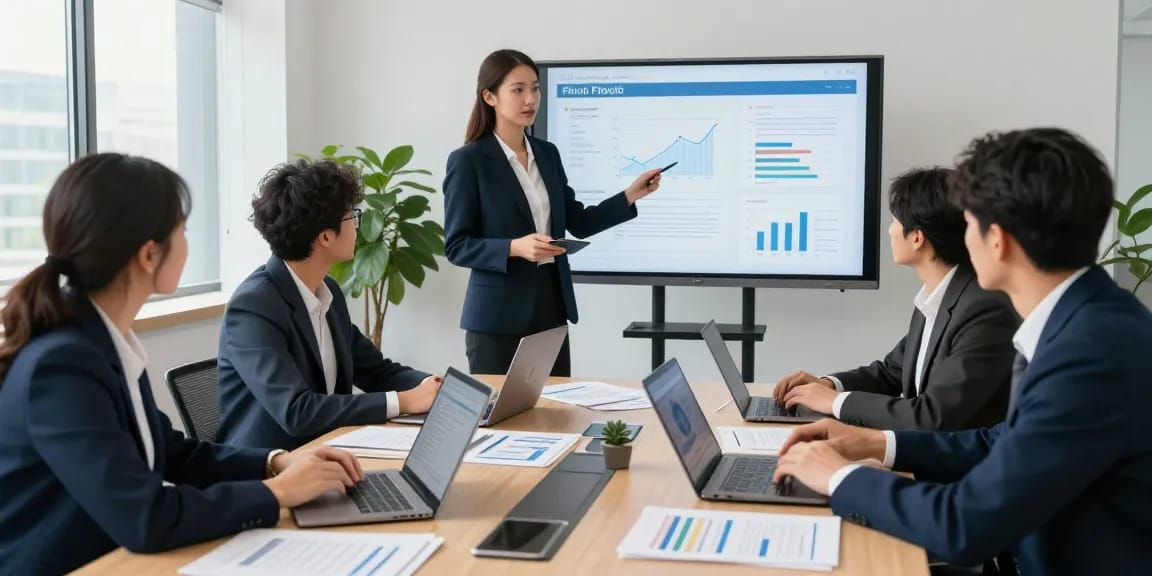 Team collaborating on document fraud detection strategies in a modern office.