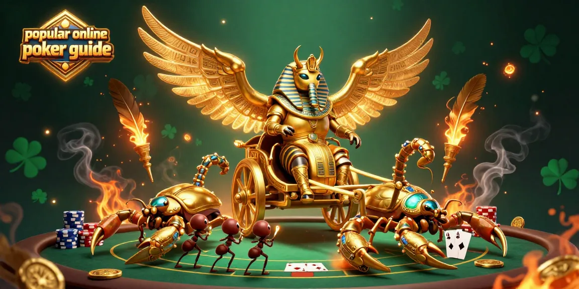 Engage with the popular online poker guide featuring vibrant casino-themed characters and elements.
