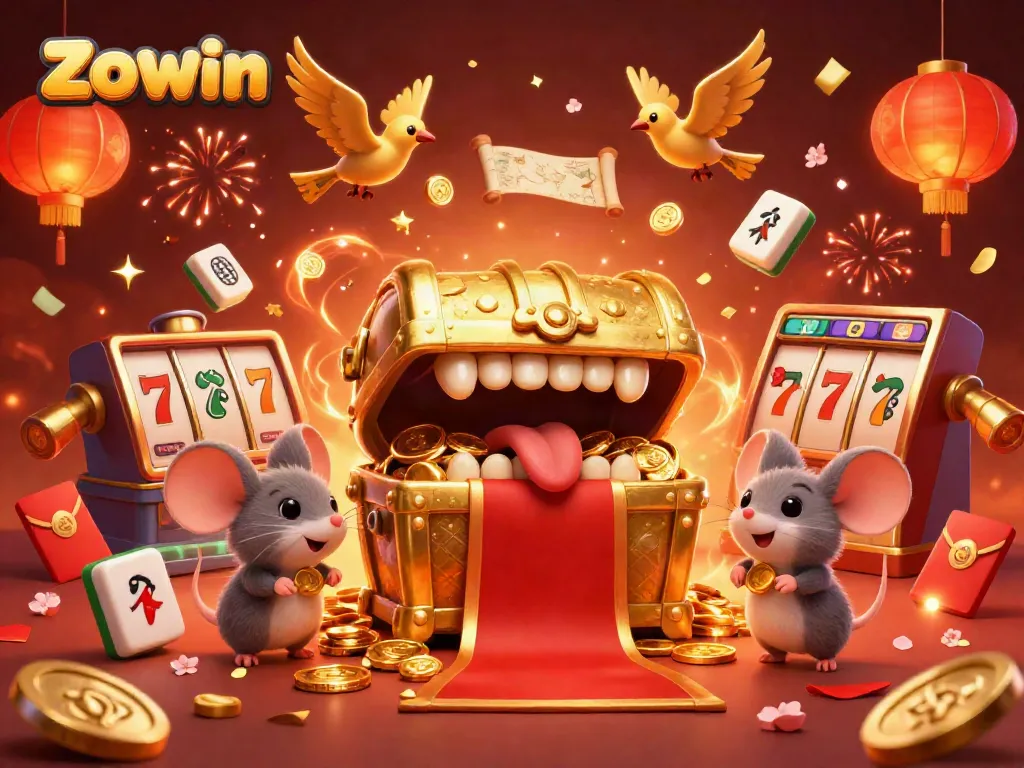 Engage in the thrill of Zowin's vibrant casino treasures with a playful illustration of fortune.