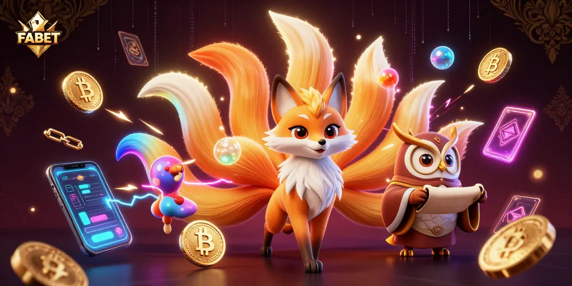Play exciting games at FABET with vibrant characters and dynamic cryptocurrency elements.