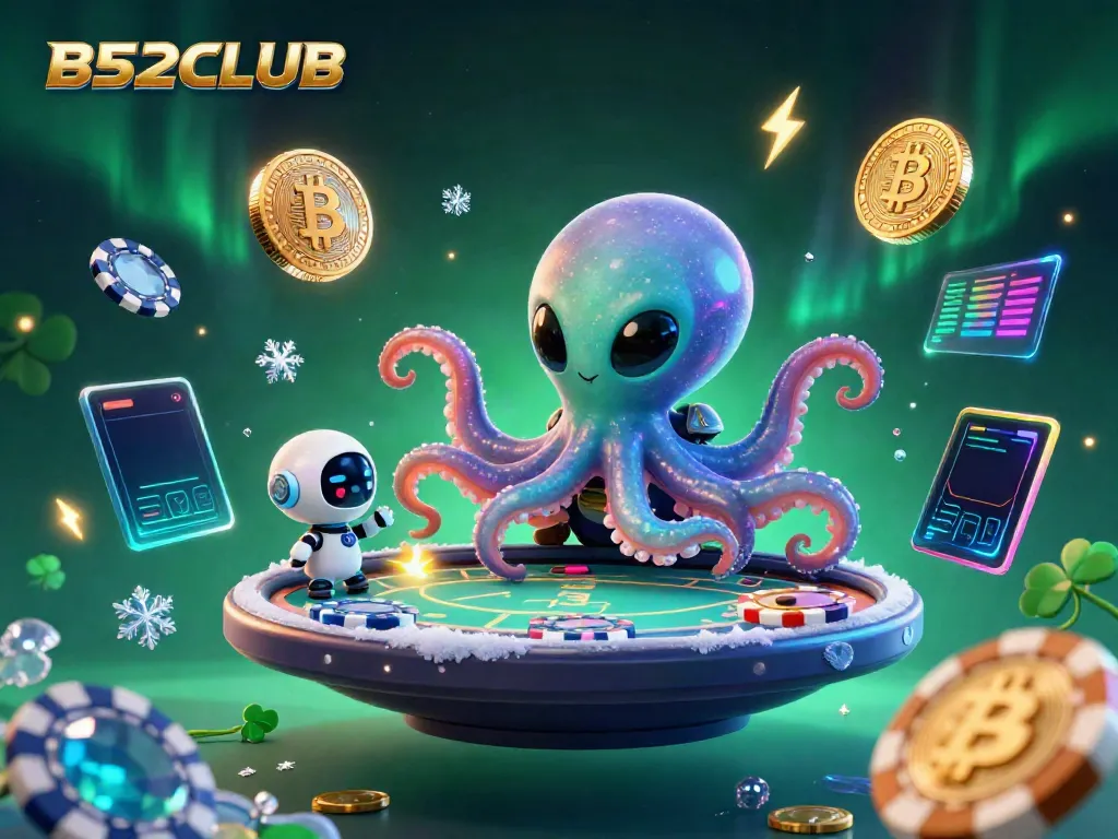 Place bets at B52CLUB while the octopus dealer shuffles glowing poker chips.