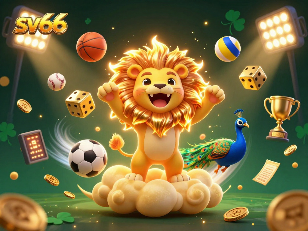 Experience the thrilling world of sv66 as the sun lion roars amidst sports and gaming elements.