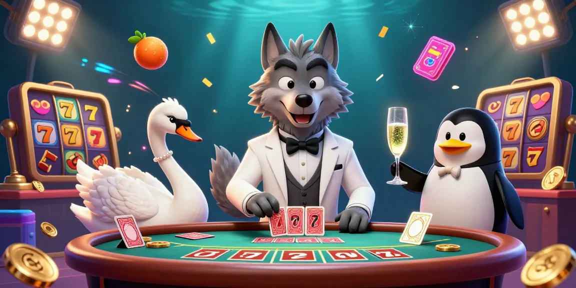 Experience thrilling gameplay with SAWA888 showcasing slot reels amidst lively characters and a vibrant casino atmosphere.
