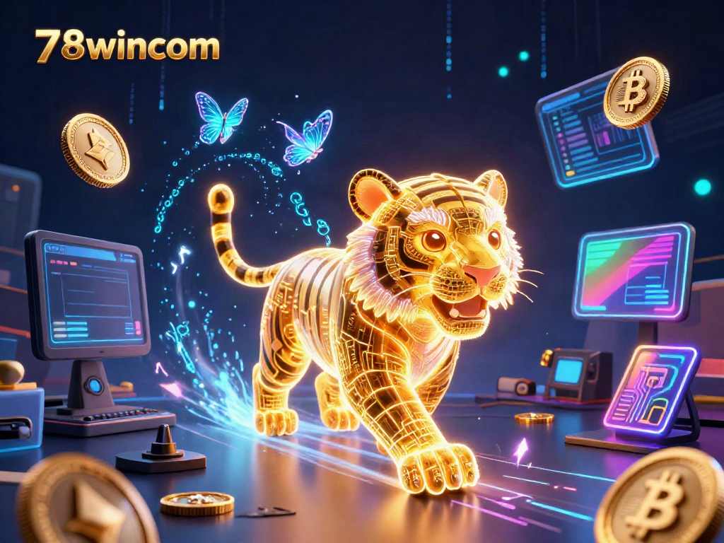 Experience thrilling gameplay with 78wincom's vibrant digital casino atmosphere featuring electrifying neon elements.