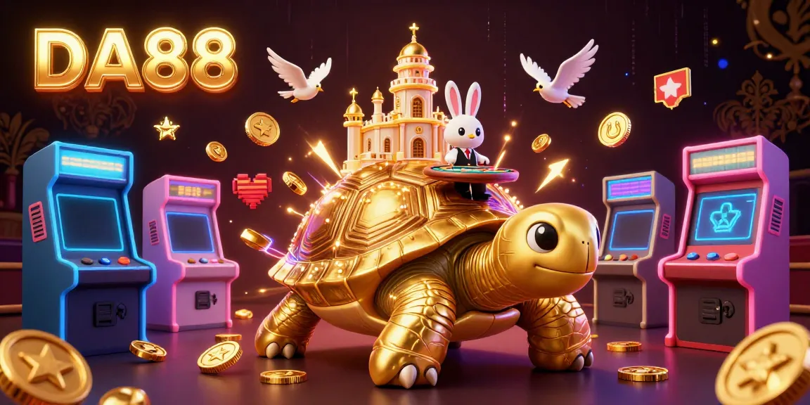 Experience thrilling gameplay at DA88 through an ultra-detailed casino scene featuring a dynamic gold tortoise casino.