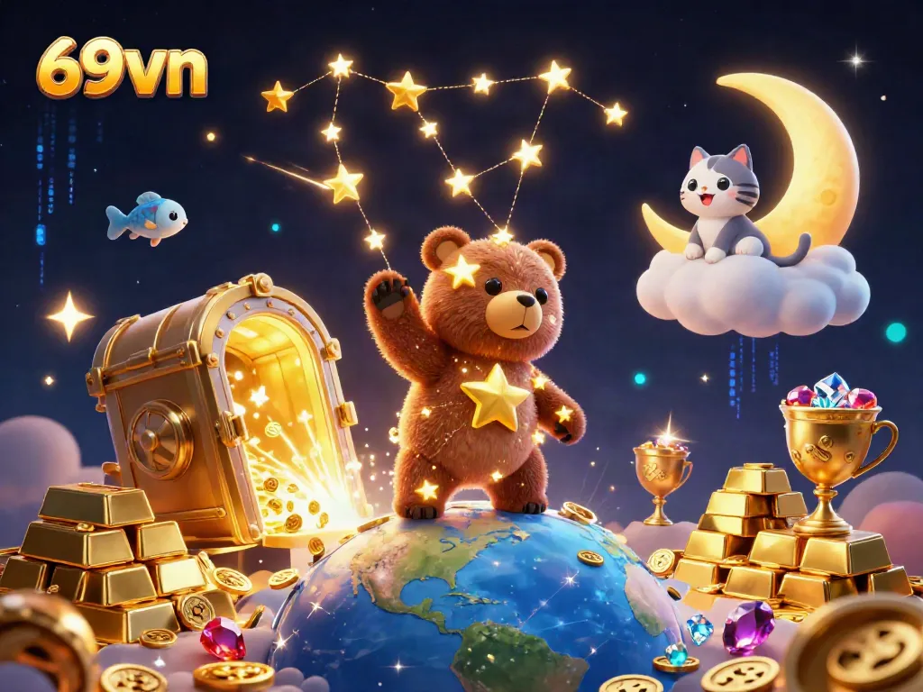 Players experience the thrill of winning at 69vn's vibrant online casino with thrilling games and golden treasures.