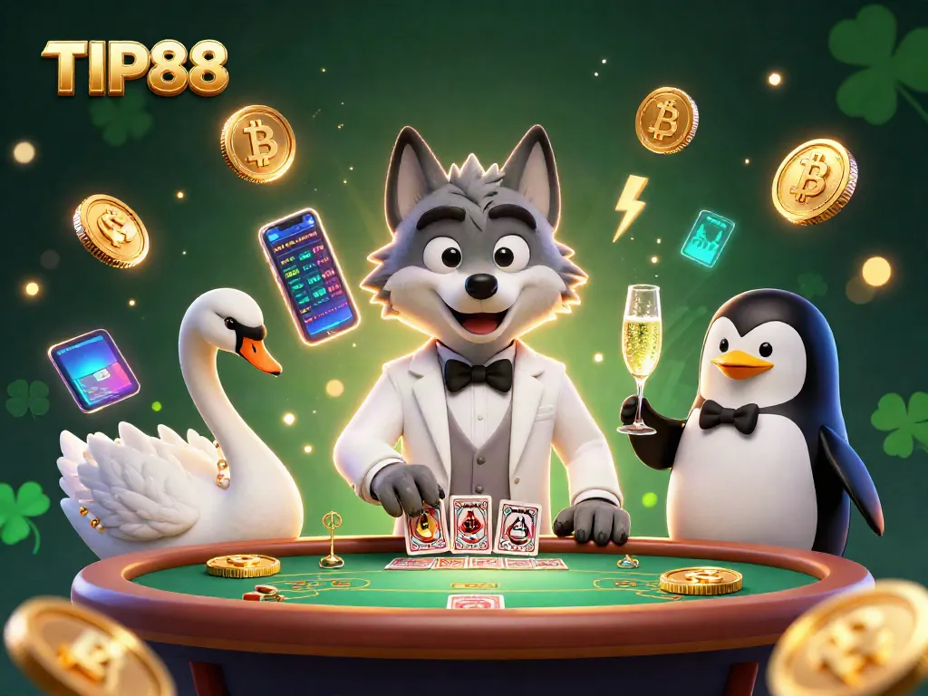 Experience gaming excitement at TIP88 with a 3D casino scene featuring unique characters.