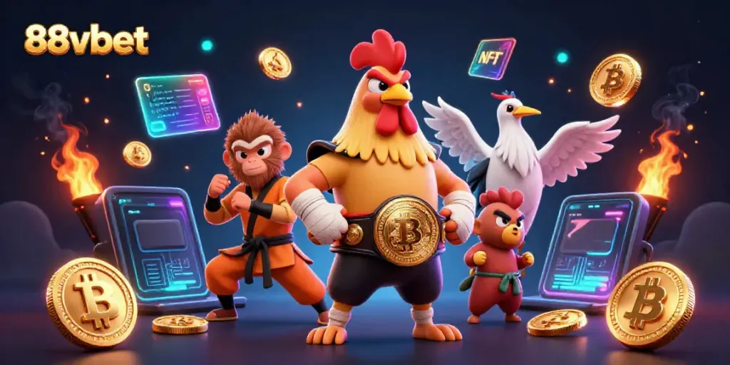 Experience excitement at 88vbet with animated casino characters and vibrant gaming elements.
