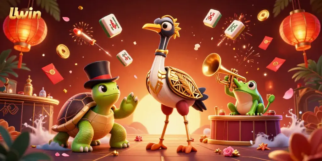 Experience thrilling gameplay with llwin in this vibrant 3D digital illustration portraying casino excitement.