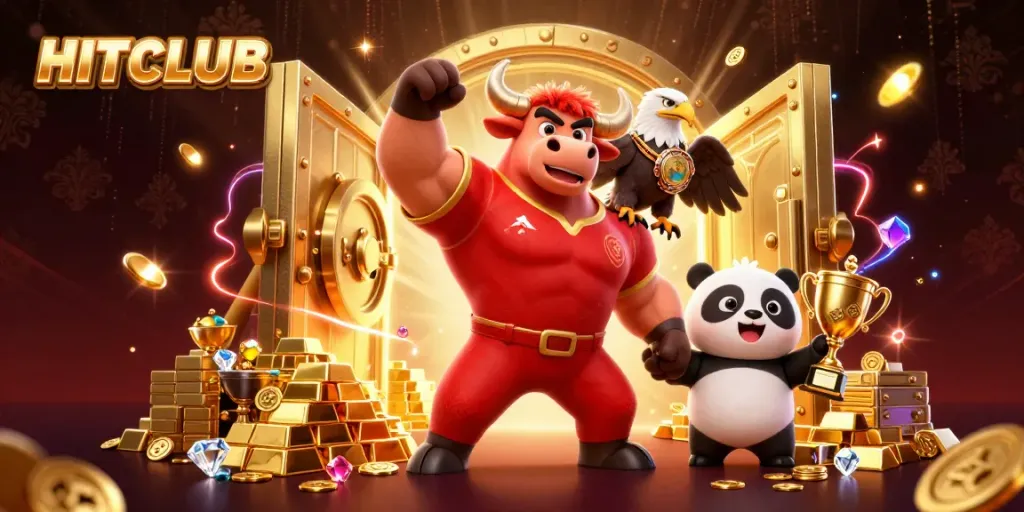 Experience thrilling wins with HITCLUB's vibrant characters celebrating casino victories!