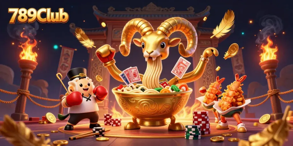 Engage in thrilling games at 789Club with a dynamic 3D illustration showcasing vibrant casino action.