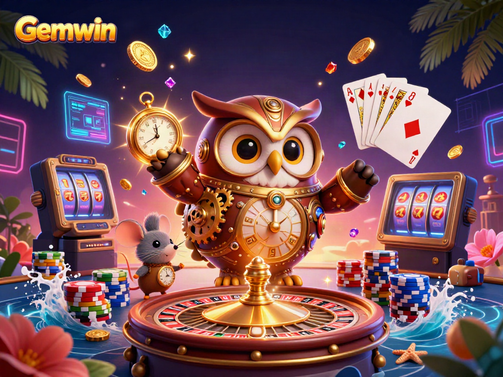 Experience thrilling gaming with vibrant Gemwin visuals showcasing an exciting casino atmosphere.