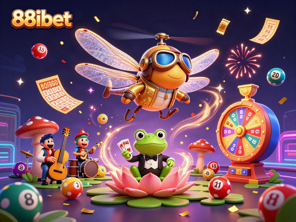 Experience the thrill of gaming at 88ibet with vibrant characters and casino elements.