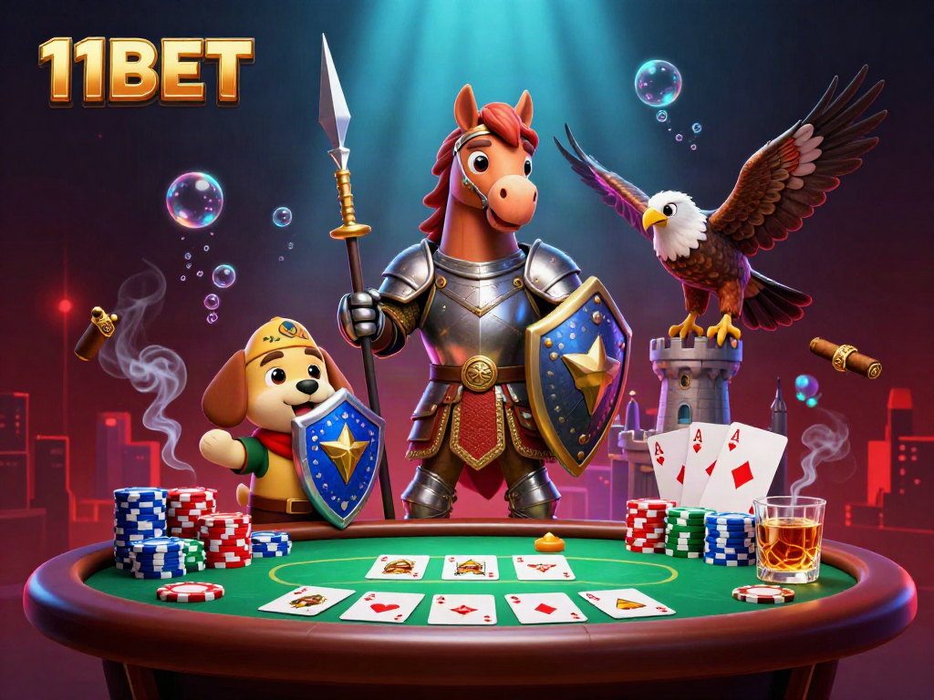 Engage in thrilling gameplay at 11BET with knights and cards coming alive!