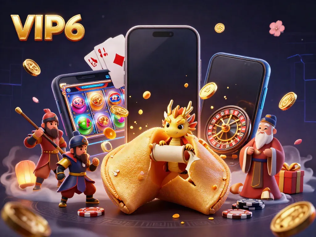 Engage with VIP66's thrilling gaming experiences featuring a wise dragon and golden fortune cookie