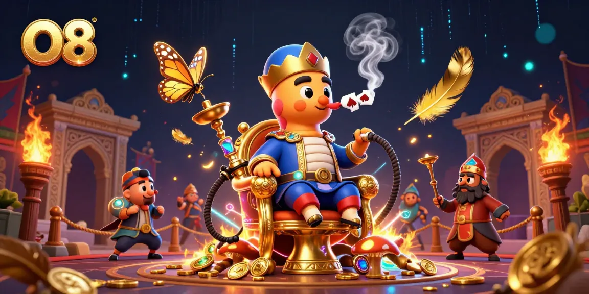 Experience the excitement of O8 with vibrant casino elements and engaging characters.