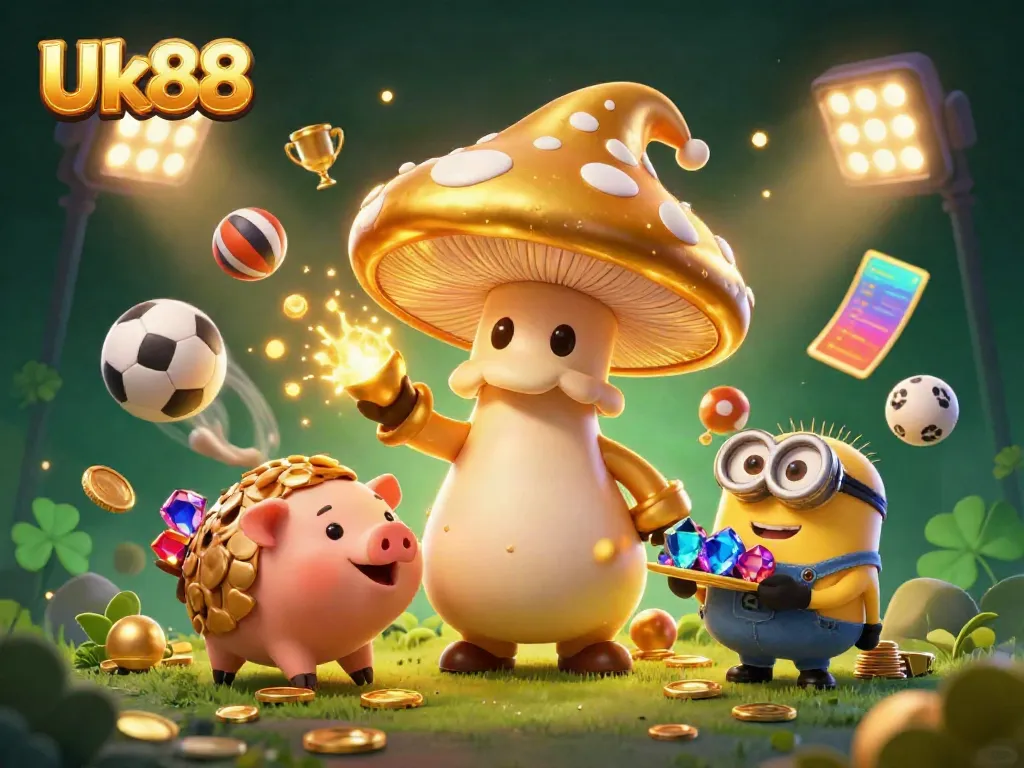 Experience thrilling gameplay at Uk88 with a magical illustration featuring dynamic characters and elements.
