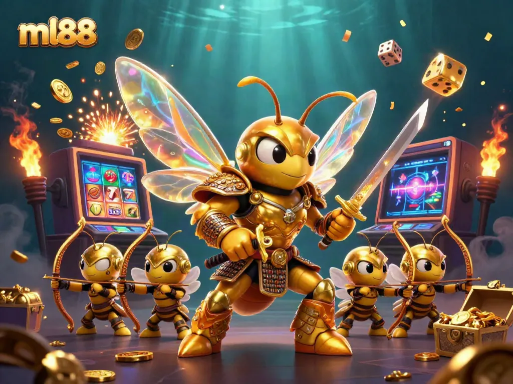 Win big with ml88's exciting games, showcasing a vibrant 3D casino with thrilling jackpots bursting forth.